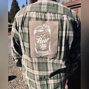 Beer Me Upcycled Flannel
